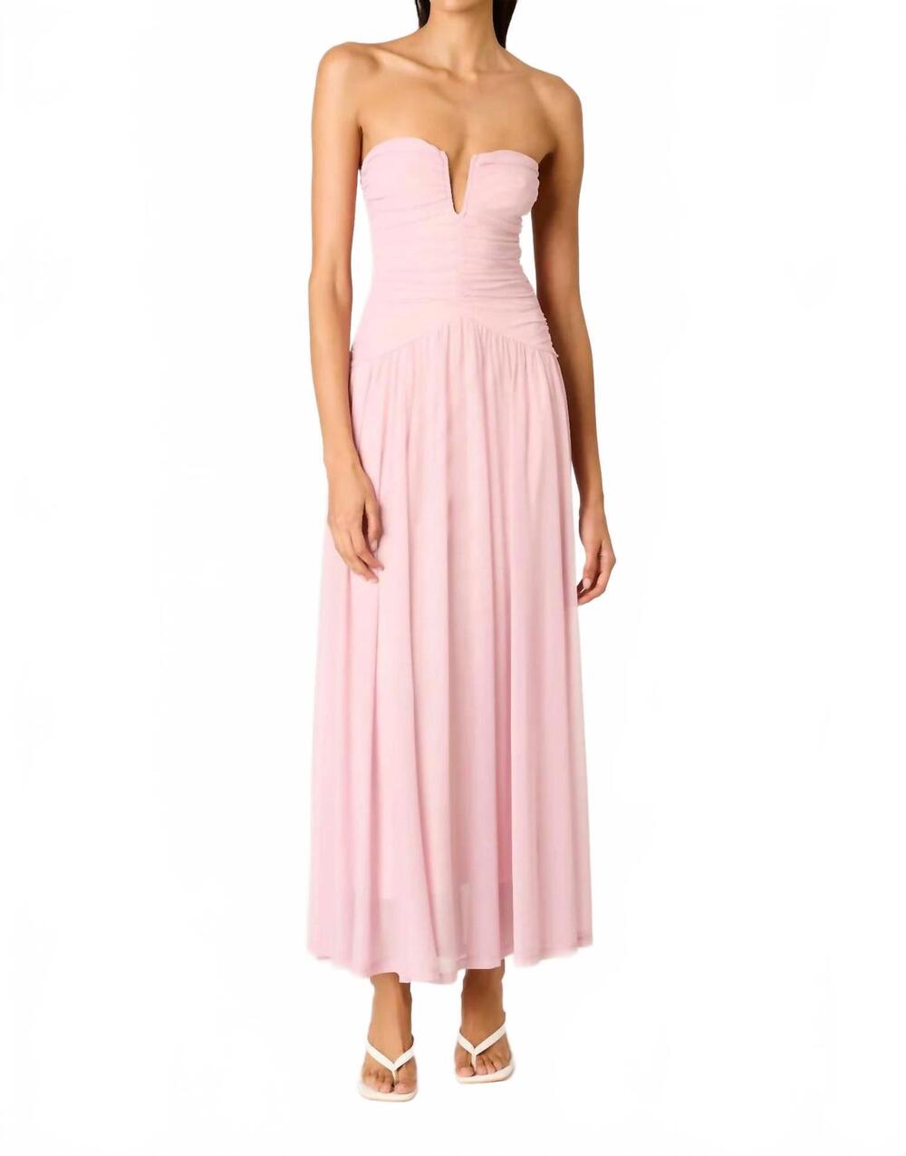NEW NIA beverly strapless maxi dress in cameo pink